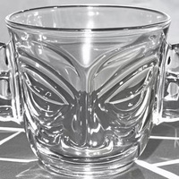 Mug à jus en verre borosilicate de 8 oz, design personnalisé créatif, tasse à café glacé transparente avec motif visage, vaisselle pour café, maison, cadeau