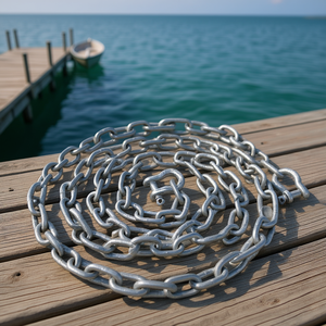 Chaîne d'ancre en acier galvanisé de 20 pieds 5/16 pouces avec manille pour bateaux et ancres de bateaux - Product Image 2