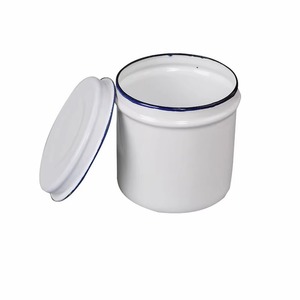 Bai Rui Enamel Medical Jar White 8cm 9cm 10cm 12cm Disinfection Storage <b>Container</b> With Lid - Product Image 4