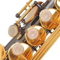 The B-flat Soprano Saxophone with Brass Body Adjustable Performance Use Integrated Design Black Nickel Gold Keys Bakelite Head