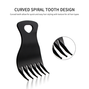 Peignes de coiffure pour hommes à dents larges et à poignée en plastique, pour cheveux bouclés et barbe, usage domestique - Product Image 4