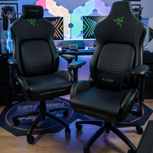 Ghế chơi game Razer giá rẻ, chất liệu da, kiểu dáng nhà máy, thiết kế công thái học, có thể ngả lưng, bán buôn, hiện đại, dành cho người cao lớn, xoay được, ghế chơi game kép - Product Image 5