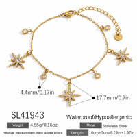 Ensemble de bijoux tendance SUMMLY, collier et bracelet en zircon à huit étoiles, plaqué or 18 carats, acier inoxydable, pour femmes, cadeau de fête