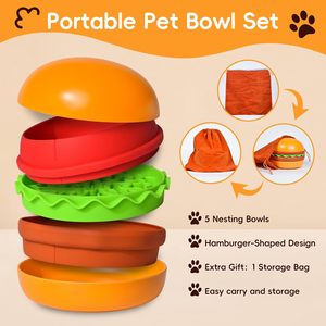 Set di ciotole per gatti 5-in-1 con alta qualità per 4 litri per leccare lentamente la ciotola per alimenti per cani di piccola taglia - Product Image 6