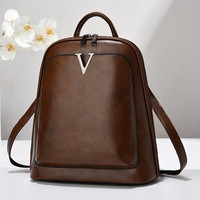 Nueva Mochila de Viaje Casual Impermeable para Mujer, Moderna Bolsa de Computadora de Cuero PU, Mochila Escolar a la Moda