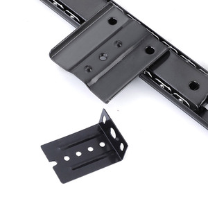 Glissières de tiroir pour clavier <span class=keywords><strong>sous</strong></span> bureau, noires et argentées, en métal, avec roulements à billes - Product Image 5