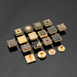 KUNSHUO-Botones a presión de metal, respetuosos con el medio ambiente, para hombres, ropa Thobe árabe, con logotipo personalizado, patrones cuadrados y rectangulares de aleación de zinc - Product Image 4