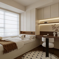 Vente directe d'usine Armoire moderne autoportante avec lit tatami Meubles de chambre à coucher écologiques et durables pour appartement et villa