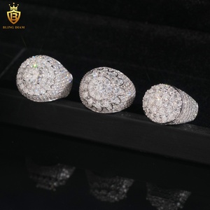 Bộ sưu tập nhẫn chữ thập mạ đá Moissanite VVS, bạc Ý S925, phong cách Hip Hop, dành cho nam rapper, sản xuất tại Mỹ. - Product Image 3