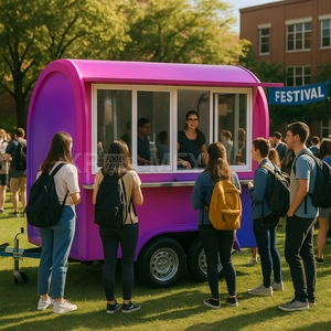 Remorque alimentaire mobile en fibre de verre à axe unique avec distributeur de bonbons, pour vente rapide de snacks en extérieur, à vendre - Product Image 4