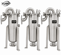 Boîtier de filtre à sac unique en acier inoxydable pour la filtration d'huiles comestibles, de jus, de vin et de produits chimiques, fournisseur en gros sur mesure