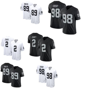 Maglia da Football Americano per Uomo e Ragazzo Las Vegas # 2 Ashton Jeanty # 98 Maxx Cro-sby # 89 Brock Bowers # Maglia corta 34 Bo Jackson - Product Image 1