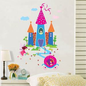 Venta al por mayor princesa Castillo 3D PVC <span class=keywords><strong>pared</strong></span> pegatina UV impreso diseño <span class=keywords><strong>de</strong></span> dibujos animados <span class=keywords><strong>para</strong></span> niños niñas habitación decoración beso corte <span class=keywords><strong>pared</strong></span> calcomanía - Product Image 3