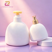 Bouteille pompe en plastique PE vide rechargeable de forme bulbe mignonne de 300 ml et 750 ml pour emballage cosmétique, shampoing et lotion corporelle