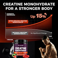 Gummies de créatine monohydrate à marque privée, saveur pastèque, pré-entraînement pour la musculation, force et masse musculaire, sans OGM, supplément végétalien