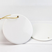 Étoile personnalisée de haute qualité de 3 pouces cœur céramique sublimation écologique et étanche ornements de noël plats