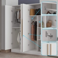 Système de dressing modulaire Joysource de luxe sur mesure, armoire moderne haut de gamme en bois avec éclairage LED