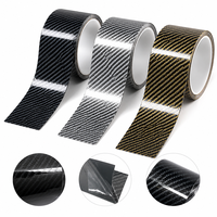 Ruban en fibre de carbone auto-adhésif brillant en rouleau pour voiture, autocollant 3D en fibre de carbone et décoration DIY