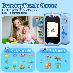 Trung Quốc Nhà sản xuất OEM trẻ em Đồ chơi điện thoại vật liệu Silicone với bản đồ thế giới trò chơi âm nhạc 2.8inch màn hình hình ảnh <span class=keywords><strong>video</strong></span> Con điện thoại di động - Product Image 3