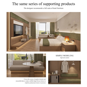 Conjunto de muebles de dormitorio de hotel de <span class=keywords><strong>cinco</strong></span> estrellas de madera maciza personalizado directo de fábrica moderno con muebles de dormitorio de sala de estar - Product Image 6