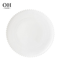 Assiette en Porcelaine Fine Blanche Pure Style Américain Frais Écologique Motif Personnalisé Luxe Mariage Fête Maison Vaisselle