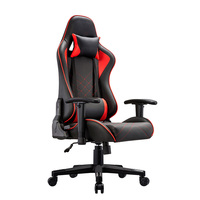 Chaises de jeu ergonomiques en cuir, Support lombaire réglable pour ordinateur de salon Pc