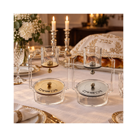 Support de bougie de Chabbat en Lucite, chandelier en acrylique avec gravure de bénédiction hébraïque, cadeau Judaica pour la table et les cérémonies juives