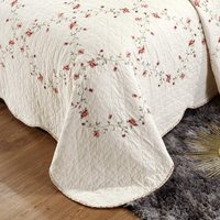Ensemble de couvre-lits de luxe en coton, patchwork floral, ensemble de couvre-lits brodés, 3 pièces, couvre-lits