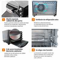 Four Tandoor Compact Électrique à Convection pour la Cuisson Domestique, Grande Capacité 80L