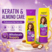 Champú y Acondicionador de Queratina KAOYO con Esencia de Almendra, Set para el Cuidado del Cabello con Brillo y Antiencrespamiento para Cabello Seco y Dañado