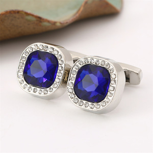 Boutons de manchette fantaisie en alliage de cuivre pour hommes, avec micro-inserts, pour mariages, fiançailles et anniversaires (vente en gros) - Product Image 6