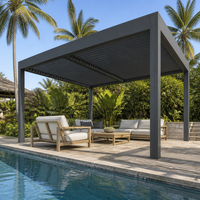 Pergola motorisée à lames orientables Jiake avec toit en aluminium étanche pour projets de terrasses extérieures, de jardins et d'espaces de villégiature