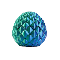 Figurines d'affichage en plastique imprimées en 3D, motif œuf de tortue dragon lotus de dessin animé, colorées, créatives, tendance, pour décoration et cadeau, vente en gros