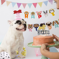 Eudora — décorations de fête d'anniversaire pour chien, chapeau, banderole, String en papier, décor de gâteau, ballon en Latex, fournitures de fête