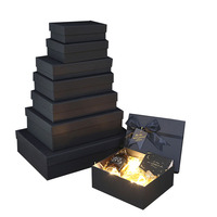 Taille personnalisable noir petit cadeau artisanat cadeau bague collier bracelet bijoux cadeau exquis boîte d'emballage
