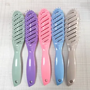 High Quality Plastic Hollow Vent Detangling Hair Comb Scalp Massage Hair Brush Custom Long Pins Straightener Paddle Hair Brush
