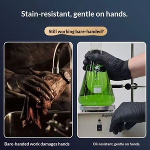 Gants en nitrile noirs jetables Inkco, épaissis, résistants à l'usure, de qualité <span class=keywords><strong>alimentaire</strong></span>, antidérapants, résistants à l'huile, pour la maison et la sécurité - Product Image 4