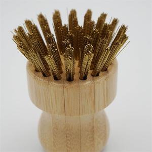 Eco-Friendly <strong>Brass</strong> Oven Scratch <strong>Brush</strong> with Wood Handle and Copper Bristles Scourer for Household Cleaning - Product Image 5