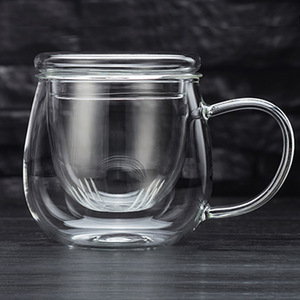 Taza de Té de Vidrio Resistente al Calor con Tapa, Juego de Tres Piezas, para Oficina, Color Sólido, Taza para Bebidas - Product Image 5