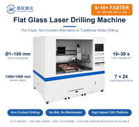 Machine de perçage laser CNC pour verre plat, à trous de forme personnalisée (ronds, carrés, fentes), 100-200W, 220V, 8mm, haute sécurité