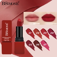 Rouge à lèvres hydratant mat aux ingrédients chimiques, texture lisse et vaporisante, ne colle pas au rebord du gobelet, ne se décolore pas facilement, idéal pour les baisers.