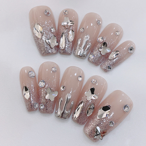 Prensa acrílica gruesa <span class=keywords><strong>de</strong></span> alta calidad en <span class=keywords><strong>uñas</strong></span> postizas hechas a mano 10 30 piezas prensa pintada a mano en <span class=keywords><strong>uñas</strong></span> - Product Image 2