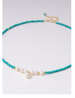 Nouveau Collier Ras du Cou Chinois de Luxe Léger en Perles d'Eau Douce Naturelles et Turquoise Fait Main, Vente en Gros 2026
