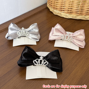 Nouveau coréen couronne strass élégant arc canard billed pince à cheveux pince supérieure douce mode polyvalent cheveux accessoires - Product Image 2