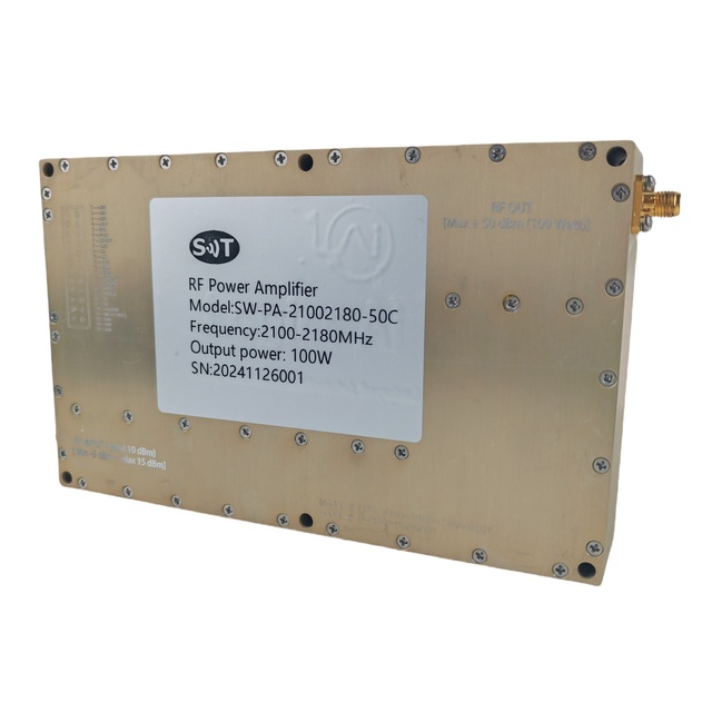100W 2100-2180MHz Solid State RF Power Amplifier with 40dB Gain for C Band Wireless Communication and UAV Applications