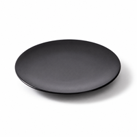 Assiette peu profonde en mélamine noire écologique de 19 cm, incassable, de qualité alimentaire, sans BPA, compatible lave-vaisselle, durable pour restaurants et hôtels