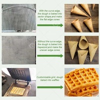 Machine à gaz industrielle automatique Stroopwafel sucre crème glacée cône oeuf rouleau forme faire fabricant Inde