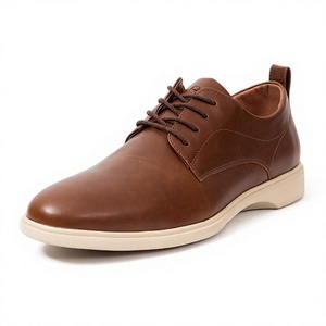 Zapatos de vestir para hombre con punta en punta, color marrón, con cordones, de cuero artificial, Oxford, formales, para negocios, bodas, calzado. - Product Image 4