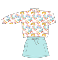 Nouvelle Collection 2026 – Ensemble Deux Pièces Personnalisé pour Filles : Haut Zippé à Manches Longues et Jupe Trapèze avec Poches – Idéal Automne pour Bébés et Enfants