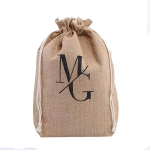 Bolsa de Compras de Yute Natural Ecológica al por Mayor con Ventana, Bolsa de Lino y Cáñamo en Blanco - Product Image 3